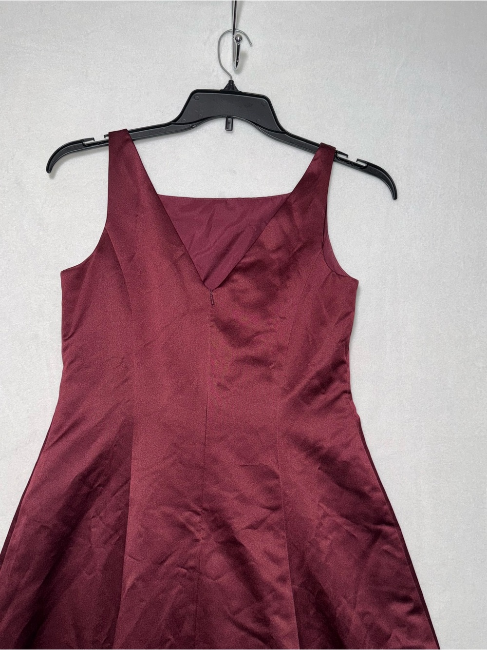 Y2K Michaelangelo Vintage Burgundy Satin A-line Formal Gown Maxi Dress Women Sz8 - Picture 6 of 11
